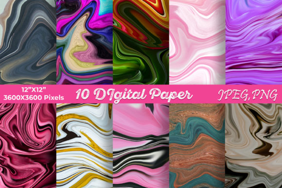 10 Acrylic Liquid Marble Digital Paper: A Versatile Tool for Creative Workflows
