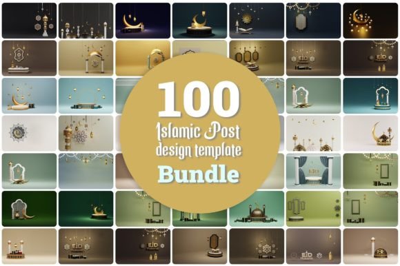 100 Islamic Post Template Bundle for Social Media Creativity