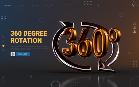 360 Degree Arrow Icon on Dark Background