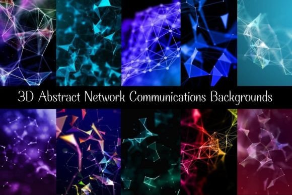 3D Abstract Network Communications Backgrounds