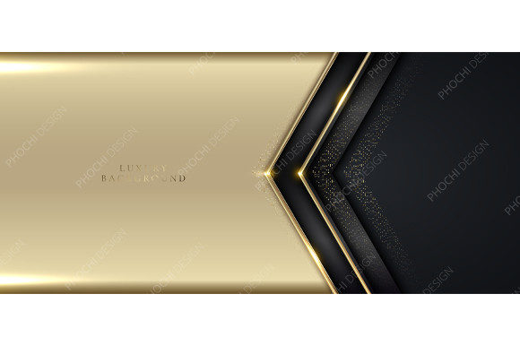 3D Banner Luxury Gold Stripes Background