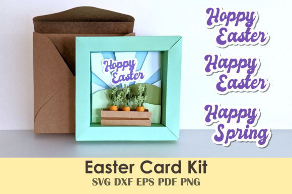 3D Easter Greeting Card Template Kit