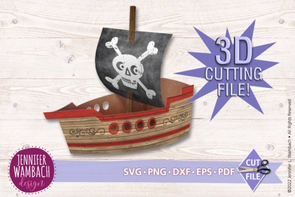 3D Pirate Ship Print Cut