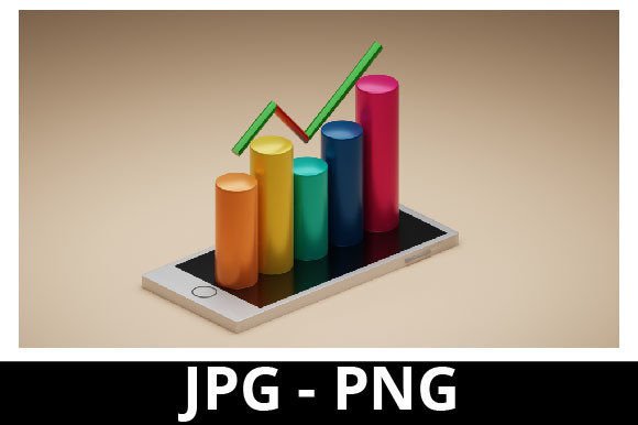 3d Rendered Chart on a Smartphone Perfec