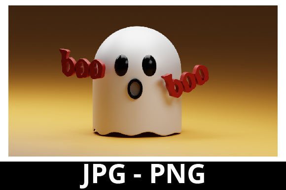 3d Rendered Cute Ghost for Halloween: A Versatile Design Asset