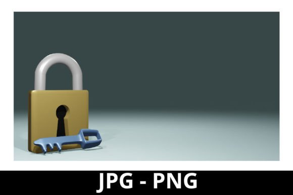 3D Rendered Yellow Locked Padlock: A Versatile Design Asset for Digital and Physical Projects