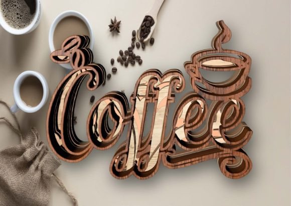 Coffee Cup 3D Mandala with 4 Layers: A Creative Design for Modern Makers