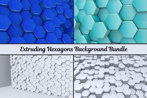 Extruding Hexagons Background Bundle: Elevate Your Design Projects with Modern 3D Geometry