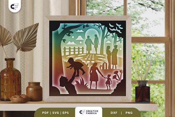 Motherhood and Daughter Life 3D Papercut