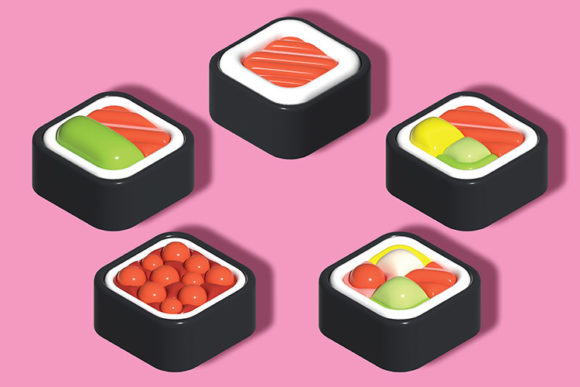 Simple 3D Sushi Rolls
