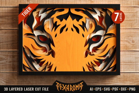 Tiger 3D Layered Animal Laser Cut File